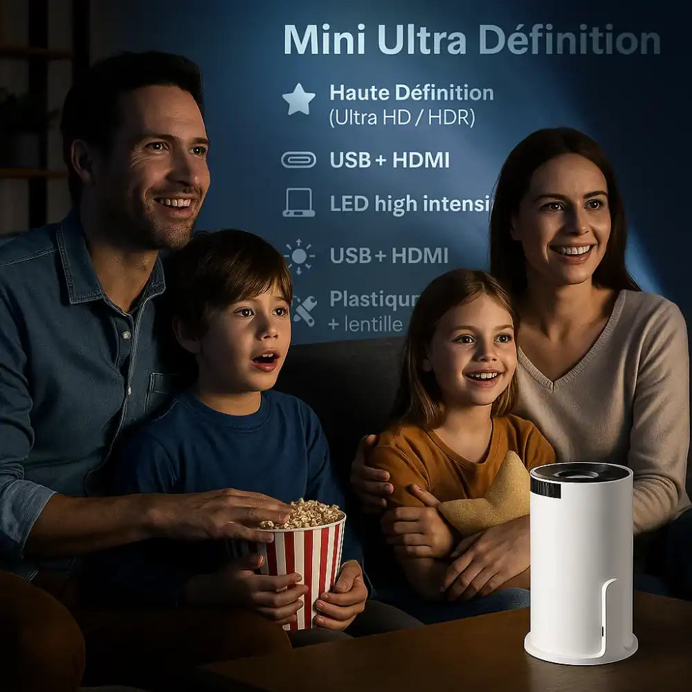 Mini Projecteur Portable Ultra HD – Haute Définition avec Android 14